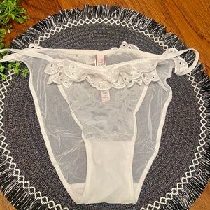 Victoria's Secret Dream Angels Sheer White Lace Panties NWT